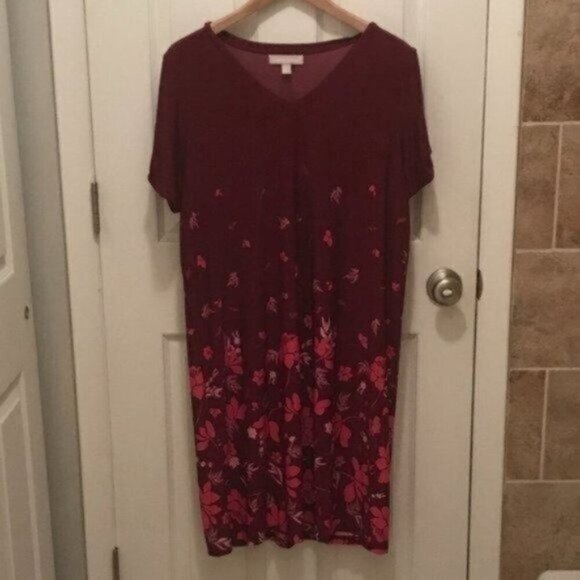 NWOT Woman Within Floral V-Neck Dress - Size 14/16 (Medium) - Picture 4 of 9